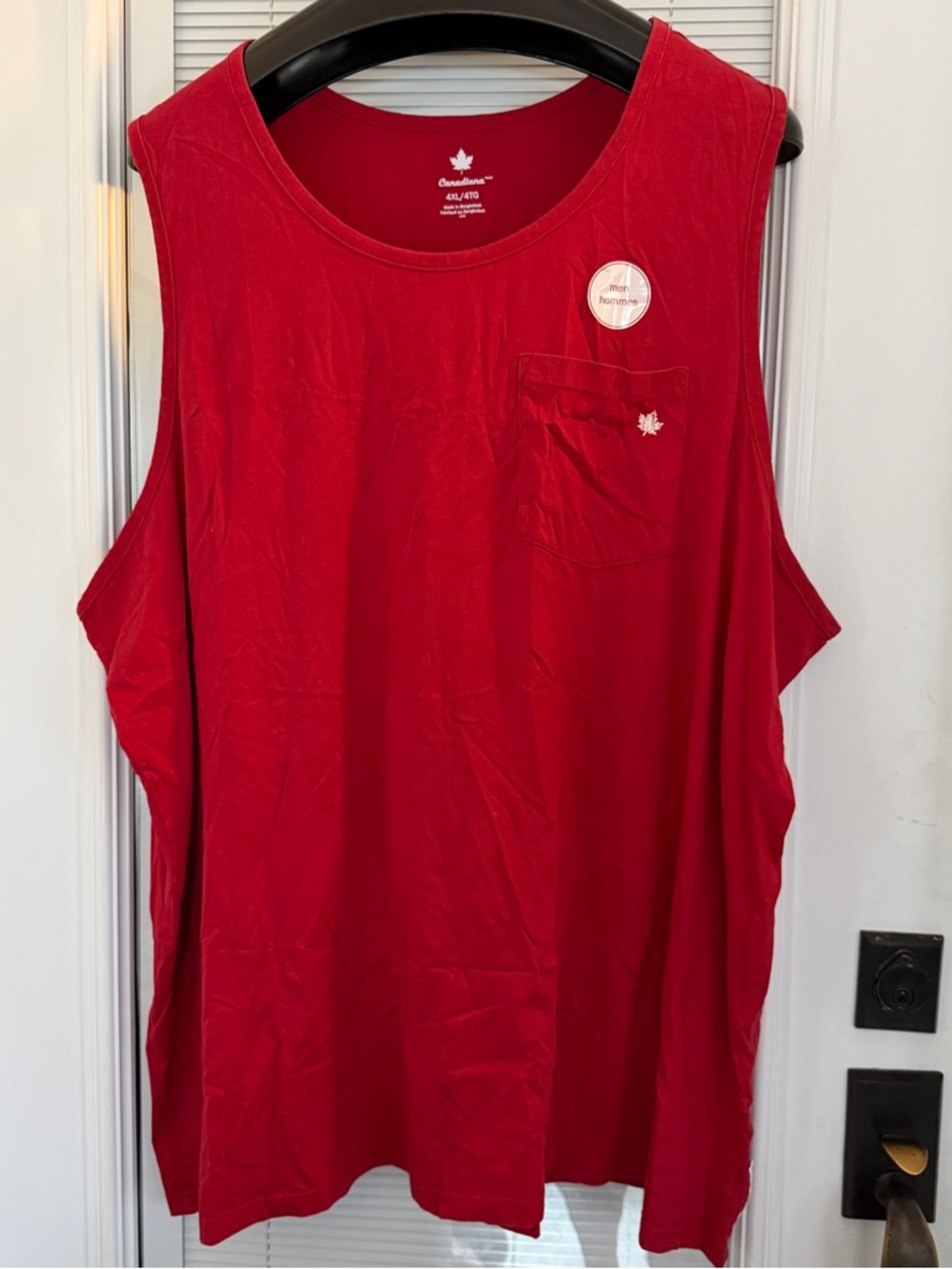 NWT Canadiana Men’s 4X Red Sleeveless Tank Canada Logo 100% Cotton